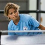 Palmero en sus inicios en el tenis de mesa con 11 años